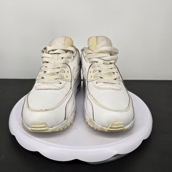Nike Air Max 90 Running Shoes Youth 6.5Y Women's 8 Leather White 833412-100 - Picture 3 of 8